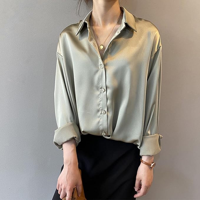 Monroe – Bluse i satinlook