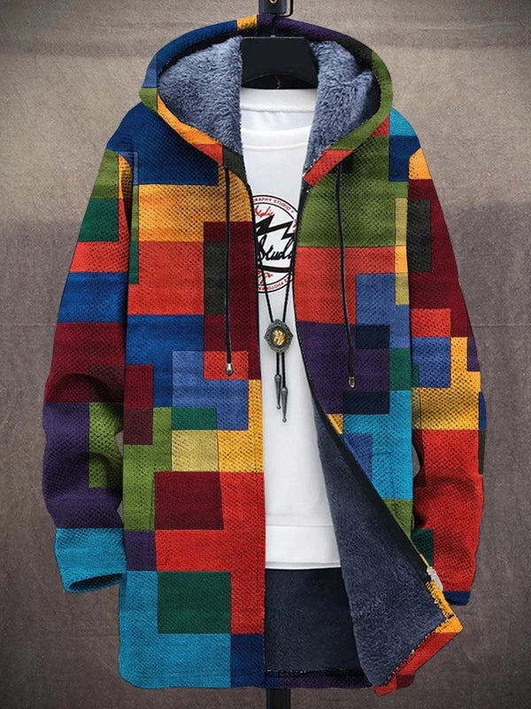 Flavia – elegant lang cardigan med kunstnerisk mønster