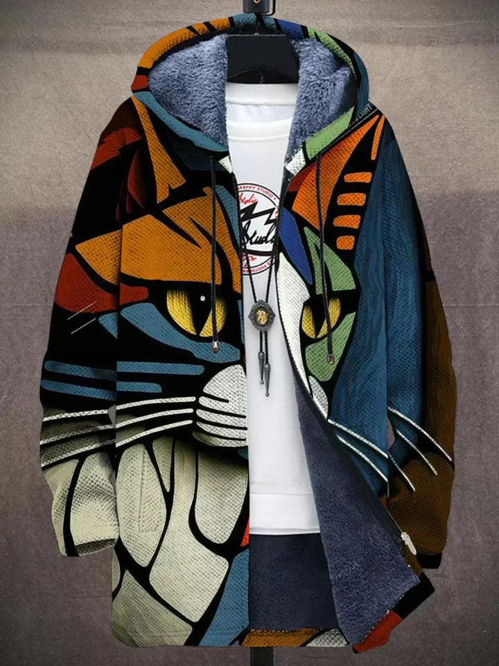 Flavia – elegant lang cardigan med kunstnerisk mønster