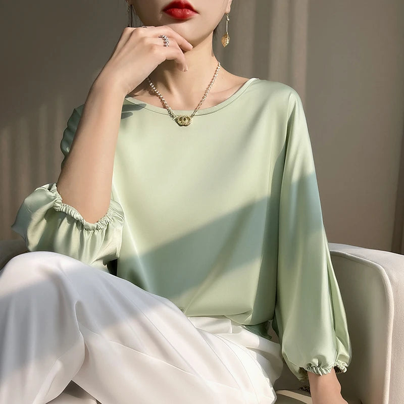 Sienna – Skjorte i elegant satinlook