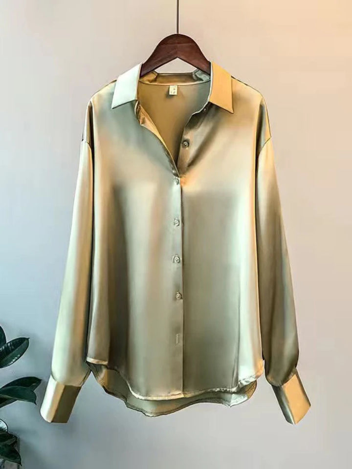 Monroe – Bluse i satinlook