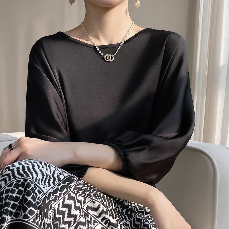 Sienna – Skjorte i elegant satinlook