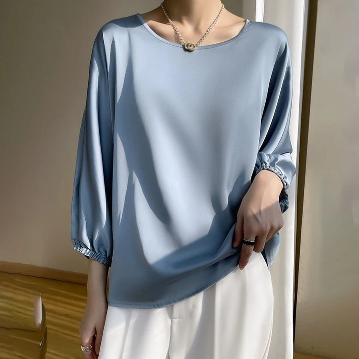 Sienna – Skjorte i elegant satinlook