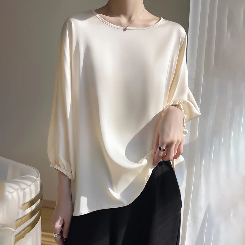 Sienna – Skjorte i elegant satinlook