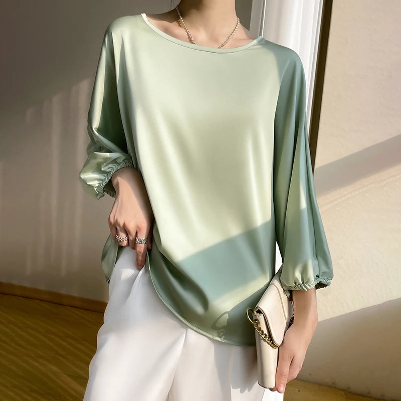 Sienna – Skjorte i elegant satinlook