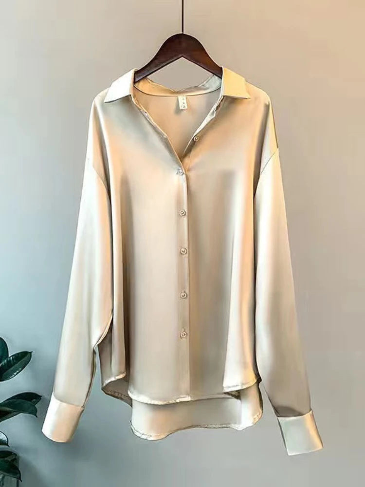 Monroe – Bluse i satinlook
