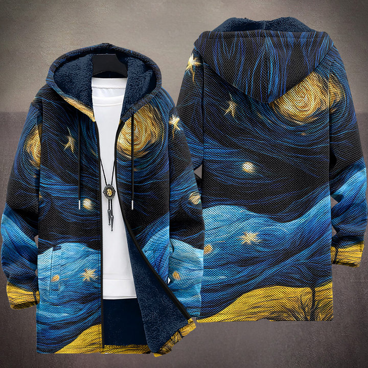 Chiara – elegant lang cardigan med kunstnerisk mønster