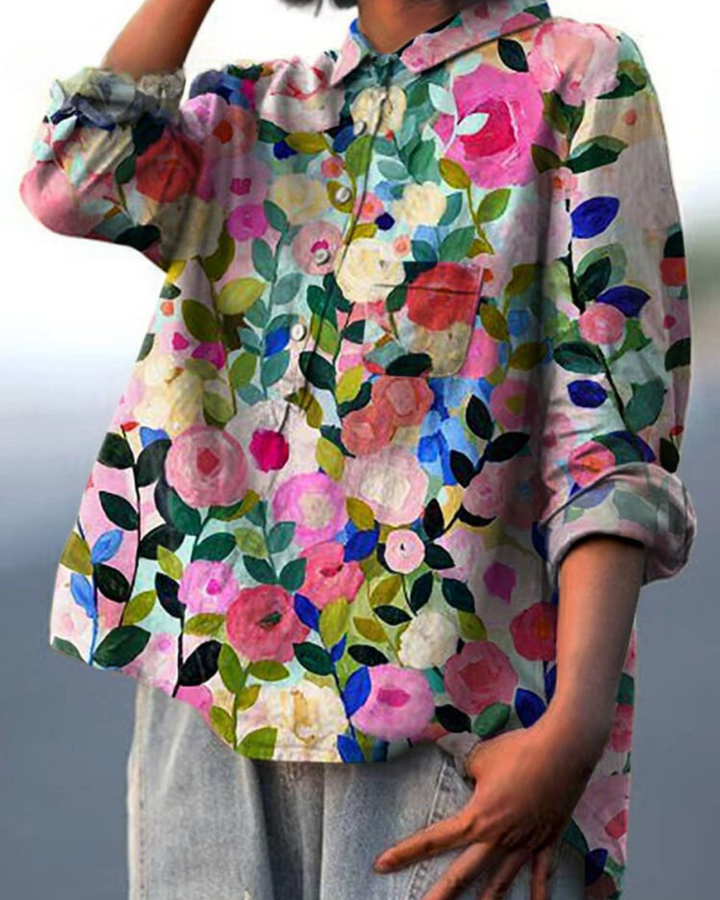 Astrid - Elegant blomstret bluse