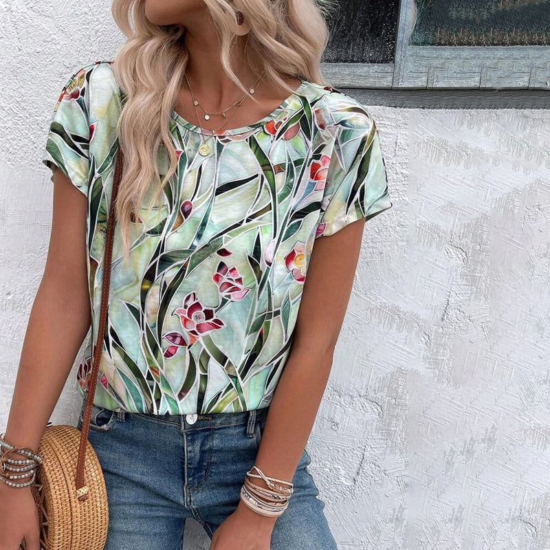 Jaimy - Vintage T-shirt med blomsterprint