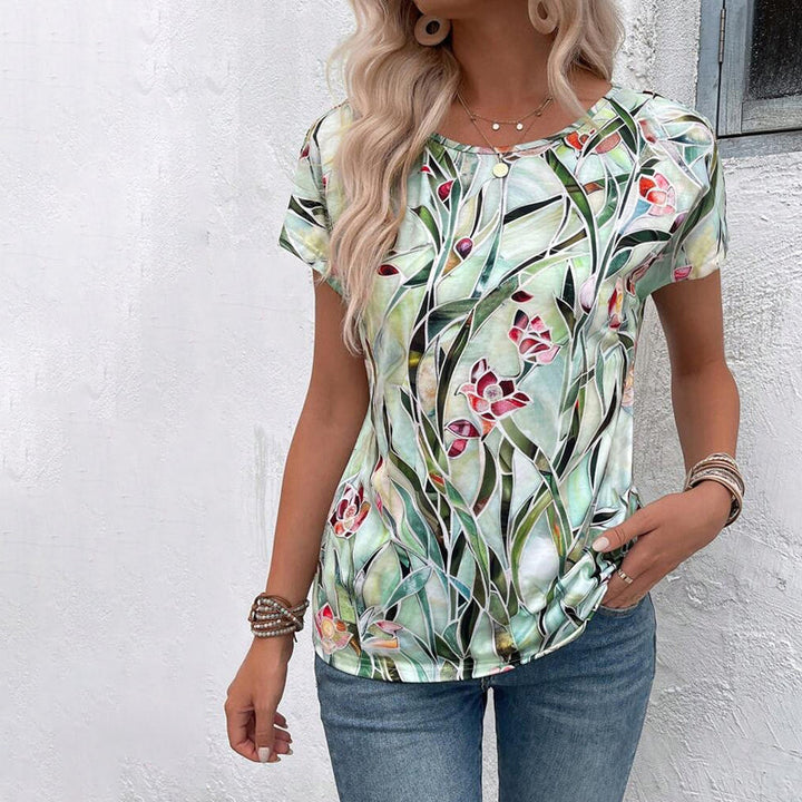 Jaimy - Vintage T-shirt med blomsterprint