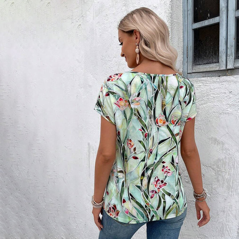 Jaimy - Vintage T-shirt med blomsterprint