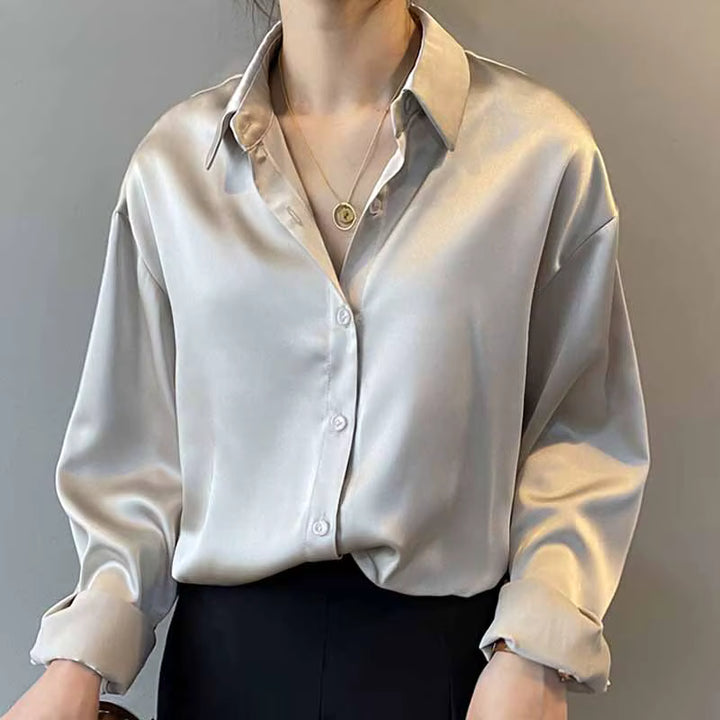 Monroe – Bluse i satinlook