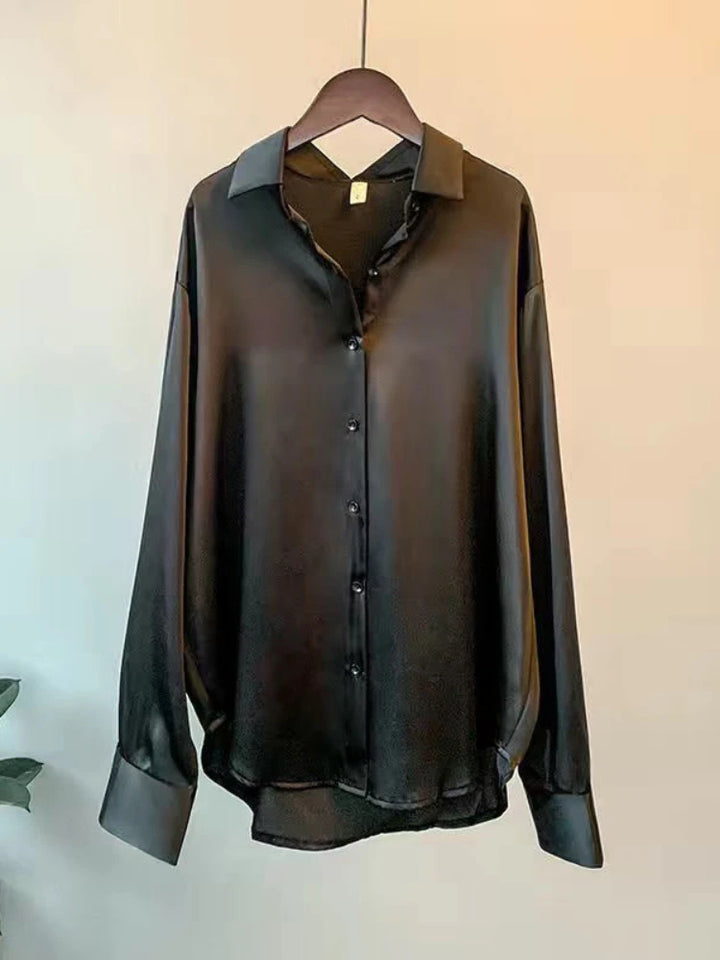 Monroe – Bluse i satinlook