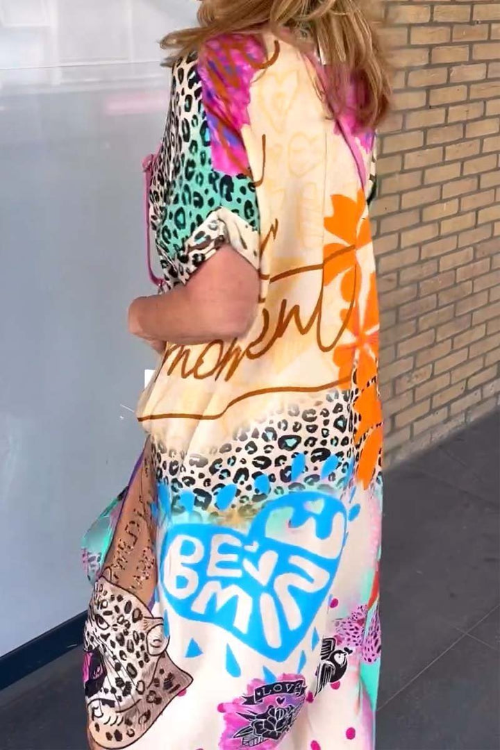Cora™ - Afslappet Kjole med Leopardprint